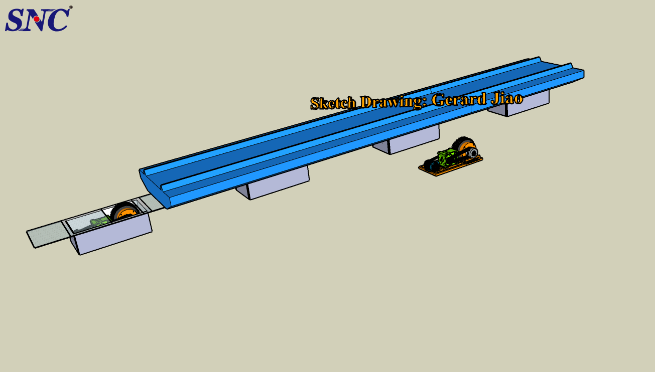 Flat car device for concrete pipe pile processing